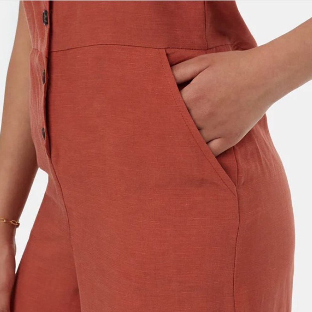 TreeLinen Apron Front Jumpsuit - Picture 3 of 5